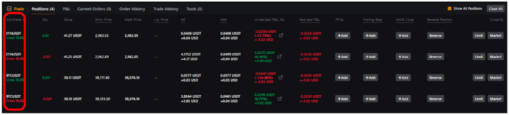 바이비트 선물거래 하는 법 - 포지션창 기능 설명